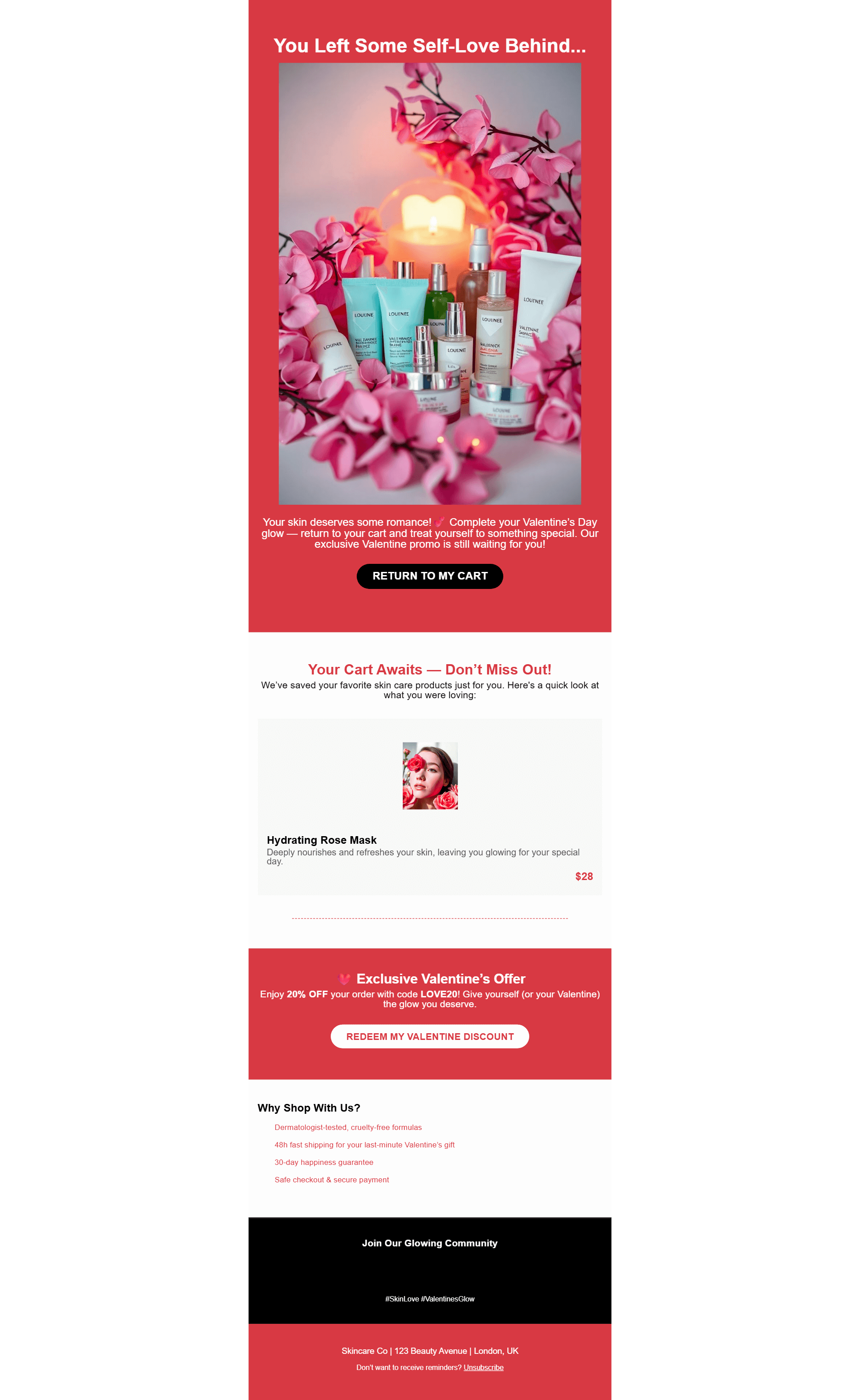 Abandoned cart email