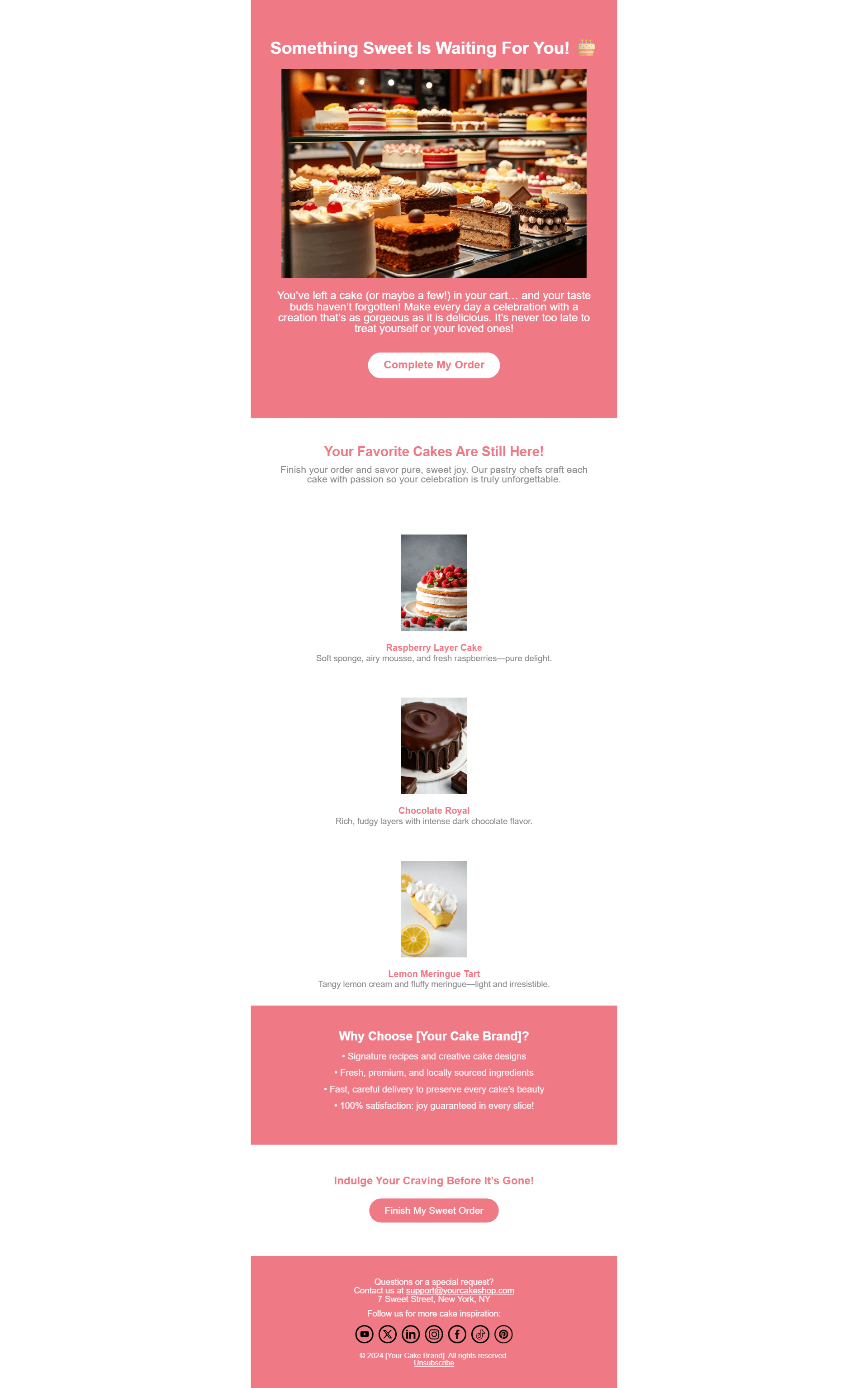 Abandoned cart email