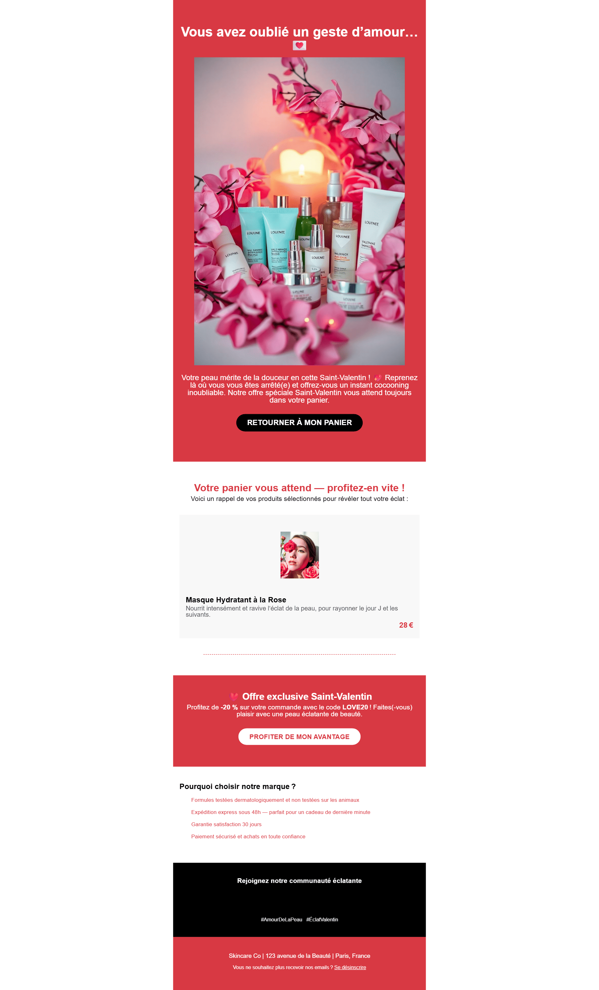 E-mail de panier abandonné