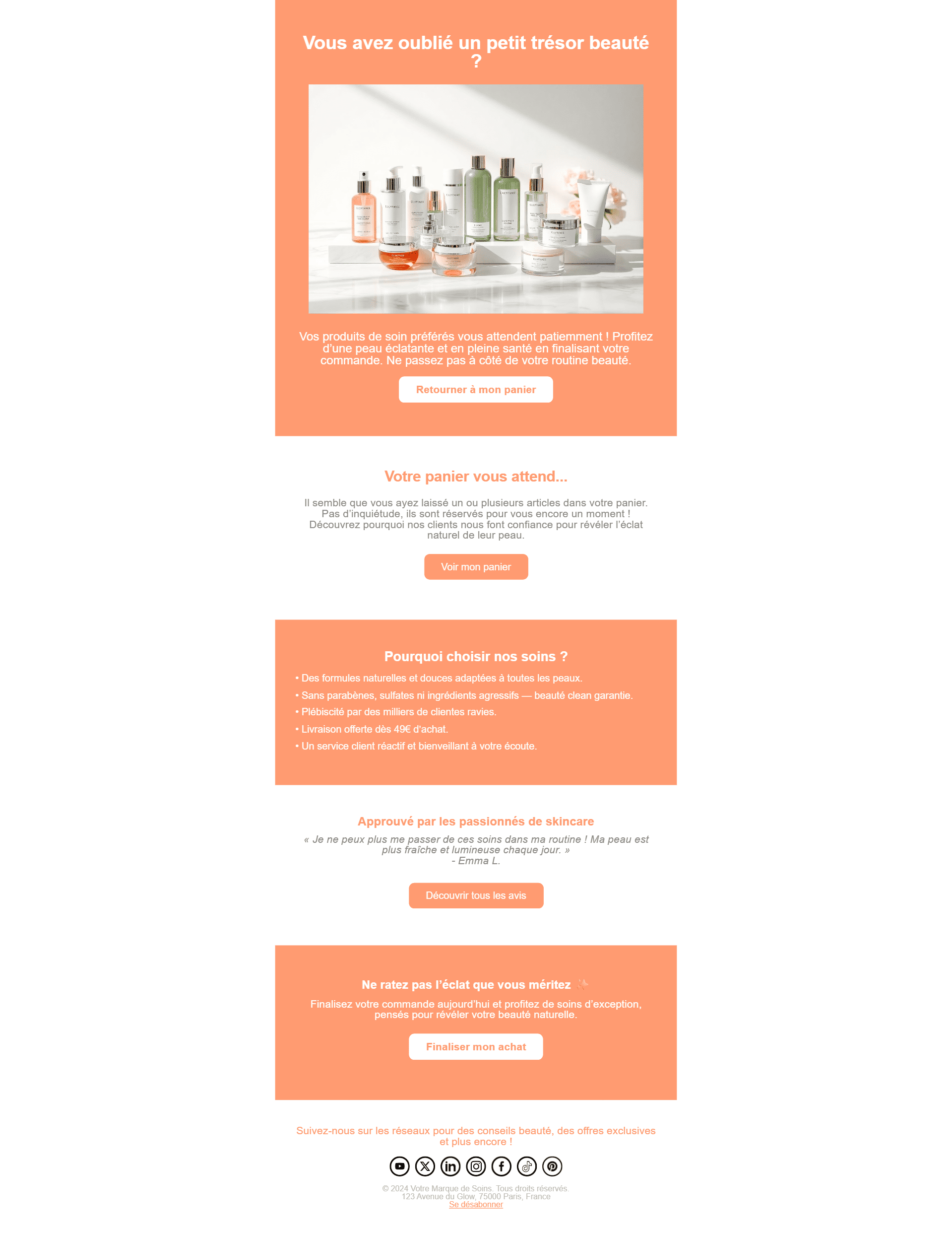 E-mail de panier abandonné
