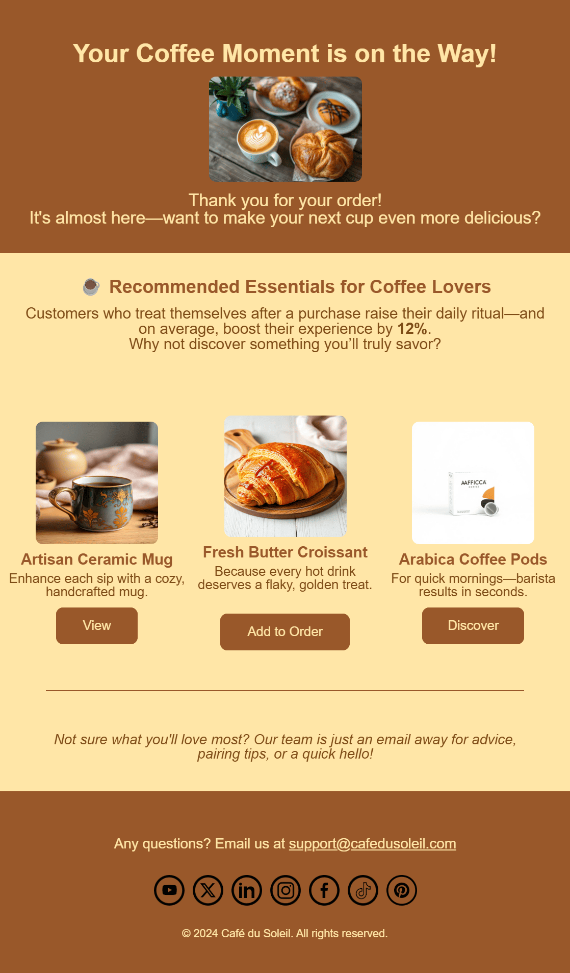 Cross-sell recommendation email
