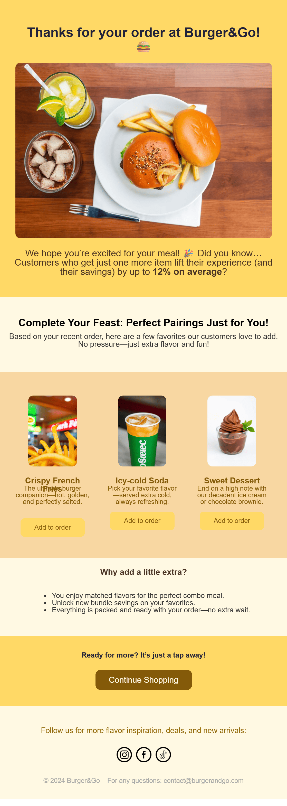 Cross-sell recommendation email