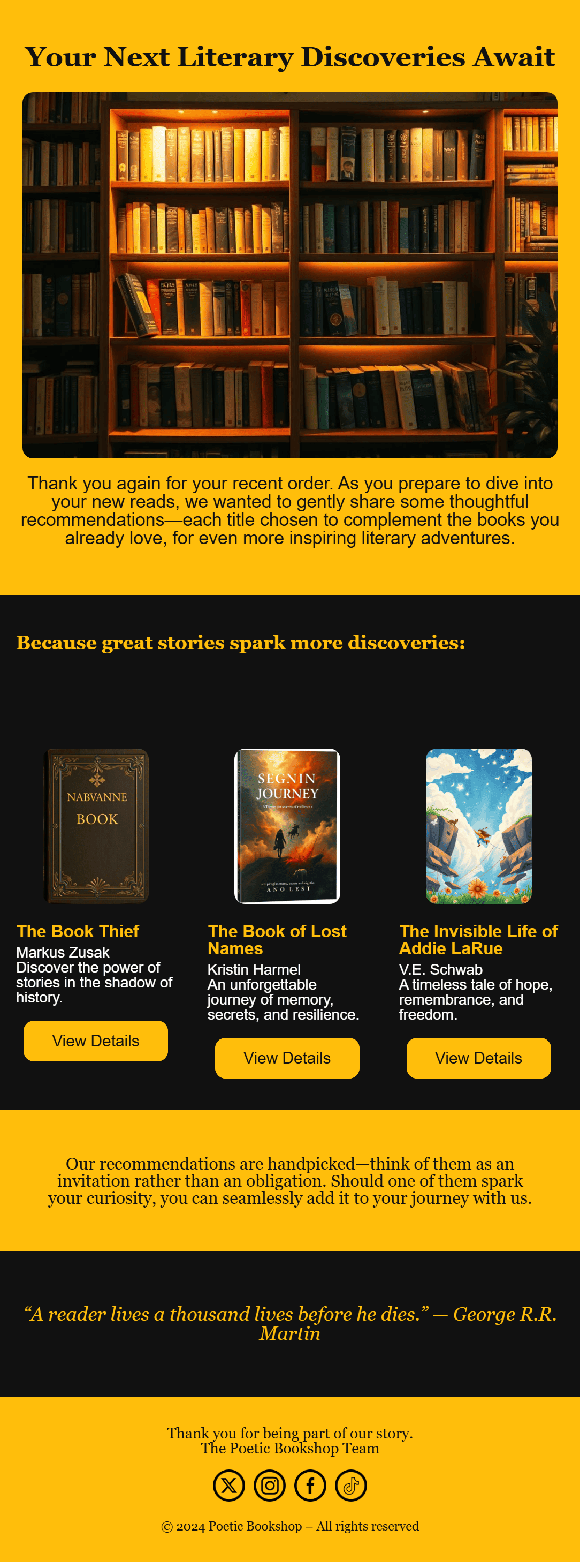 Cross-sell recommendation email