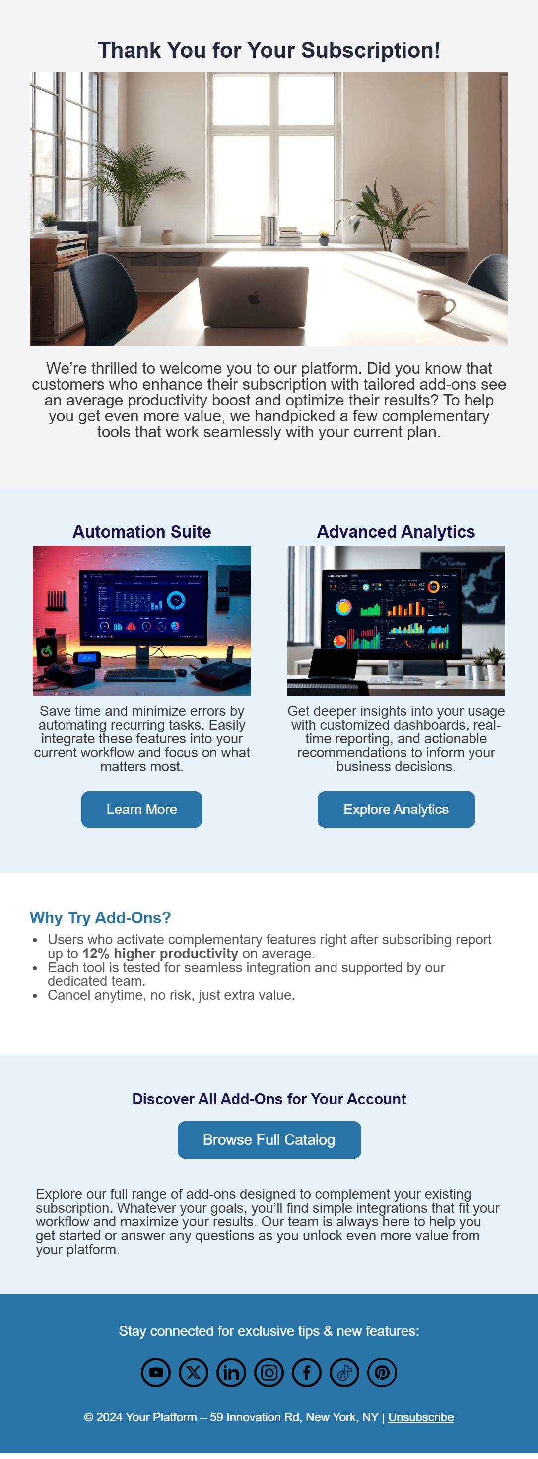 Cross-sell recommendation email