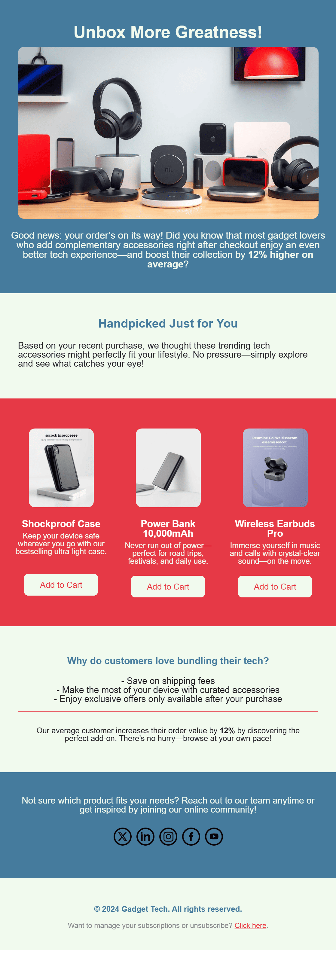 Cross-sell recommendation email