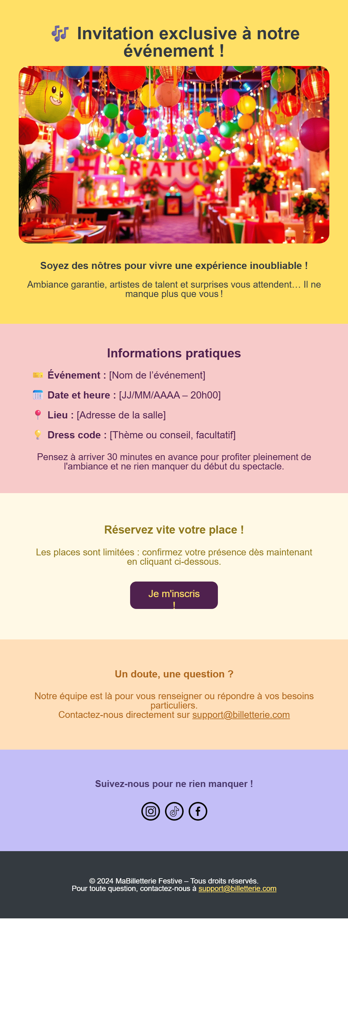 Event invitation email