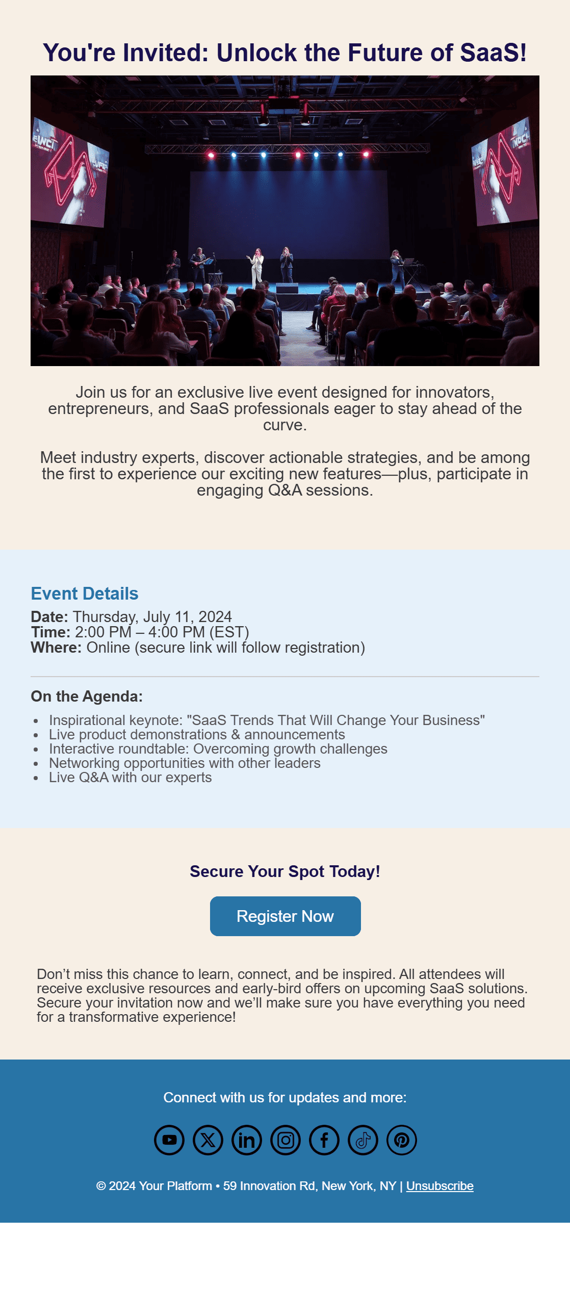 Event invitation email