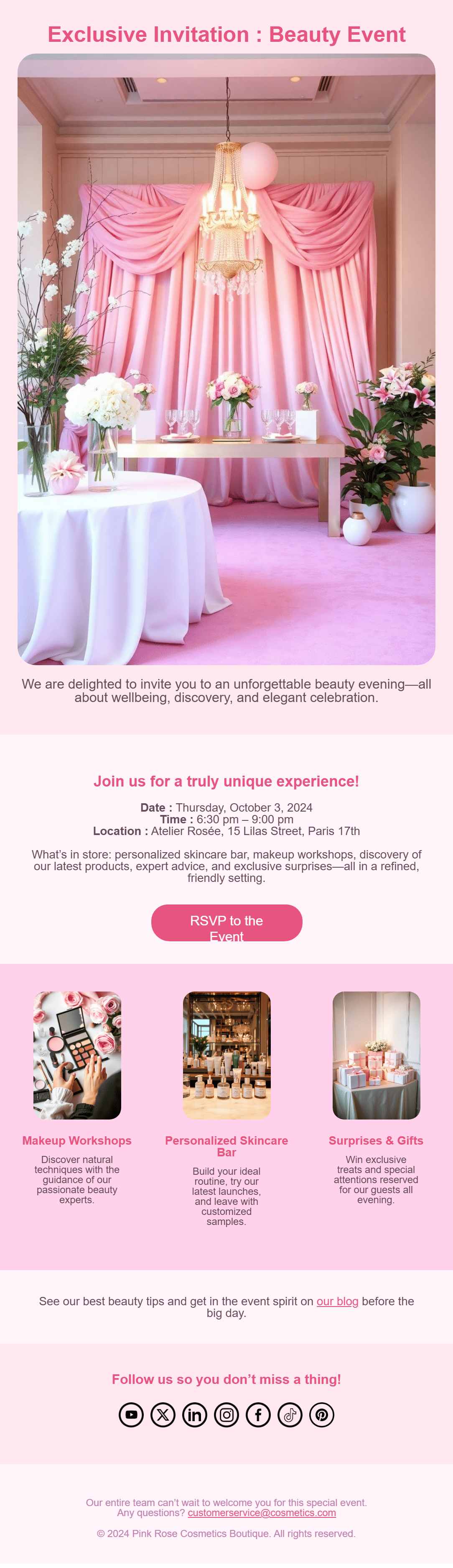 Event invitation email