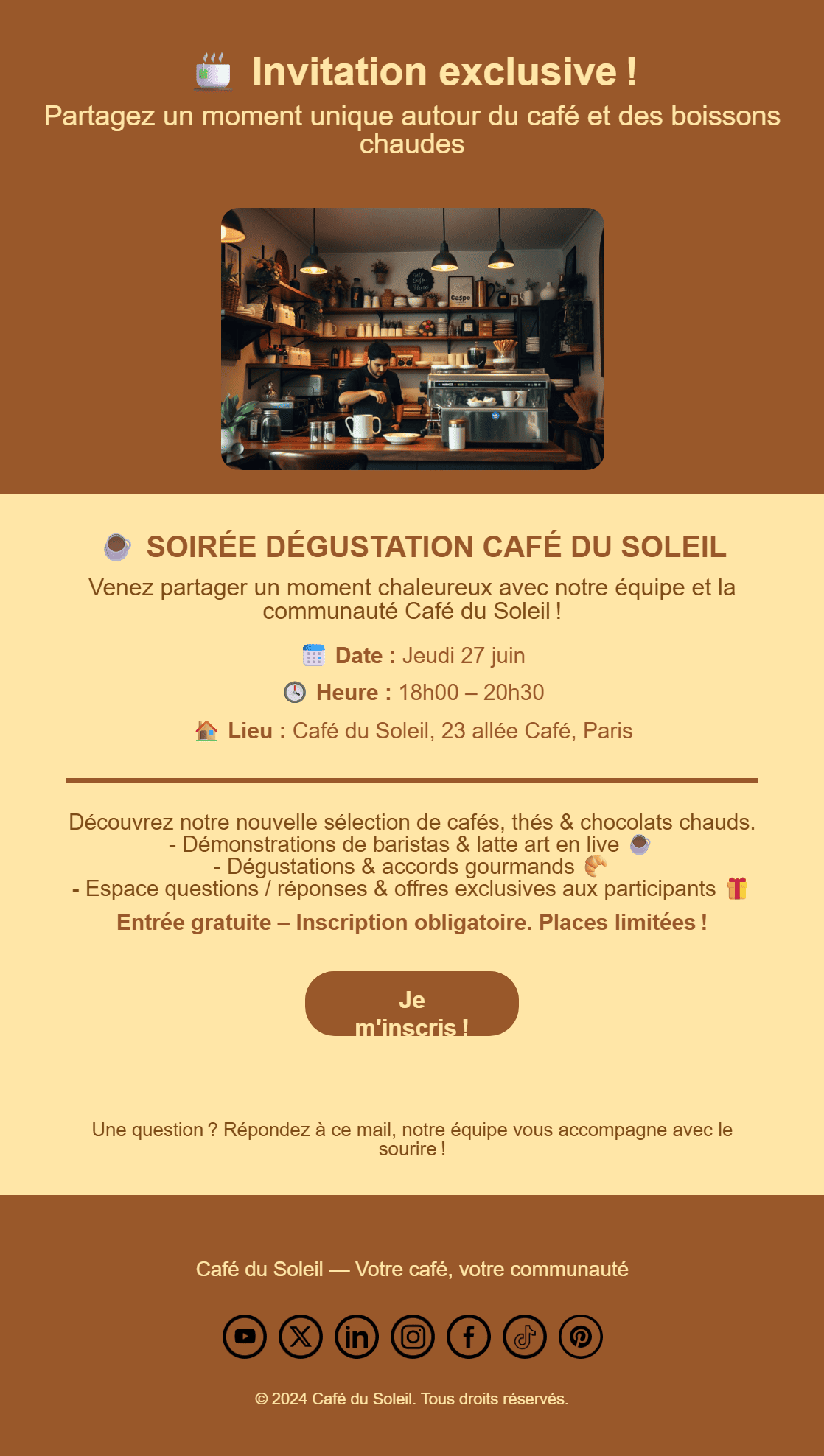 E-mail d'invitation à un événement