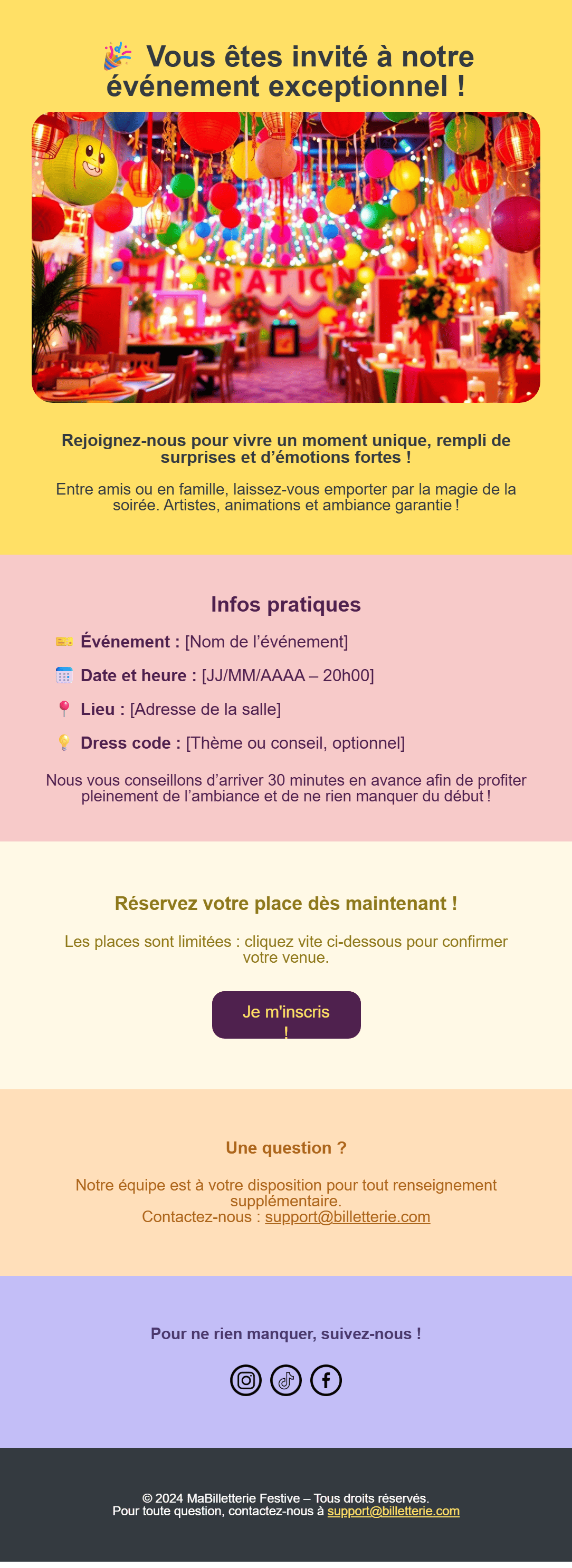 E-mail d'invitation à un événement