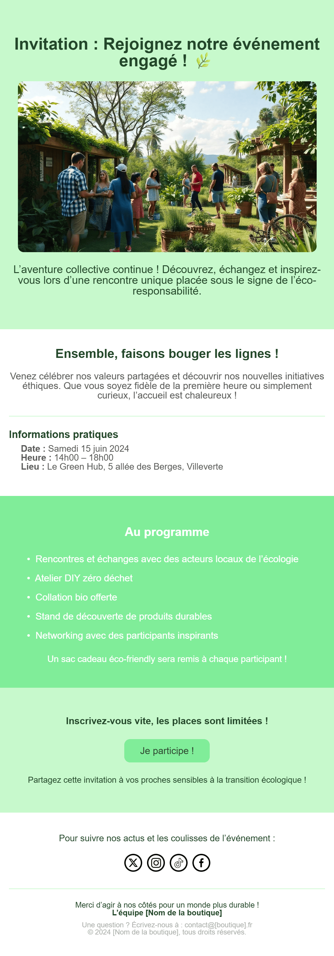 E-mail d'invitation à un événement