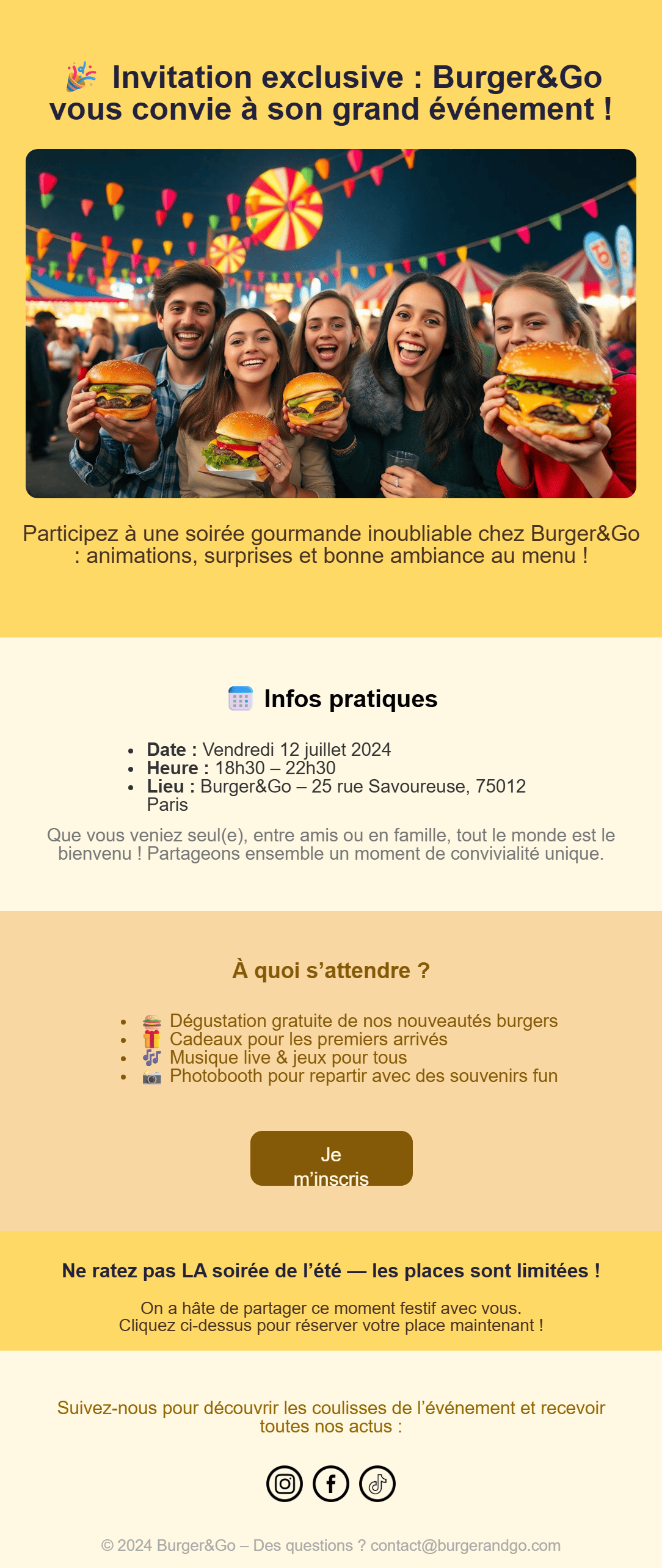 E-mail d'invitation à un événement