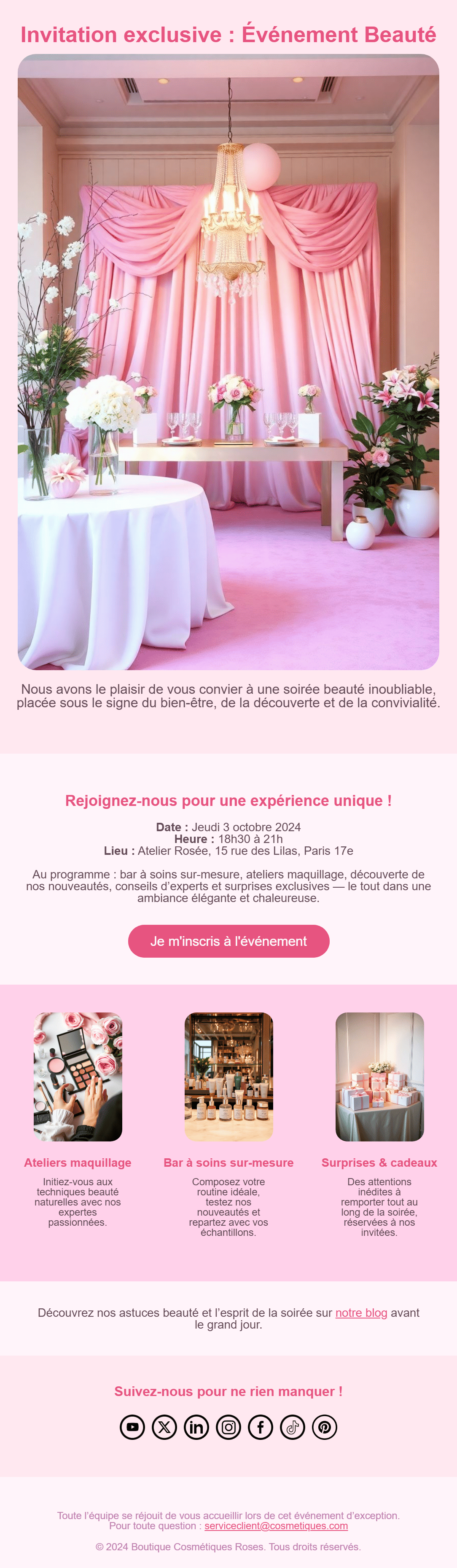 E-mail d'invitation à un événement