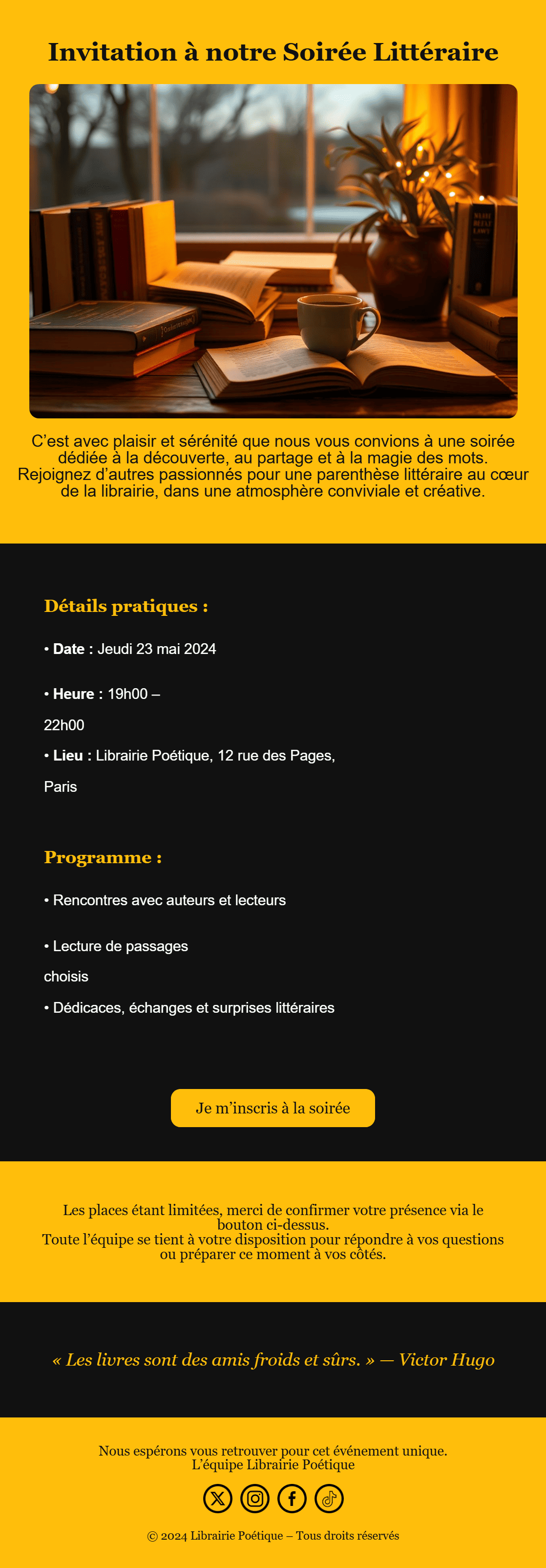E-mail d'invitation à un événement