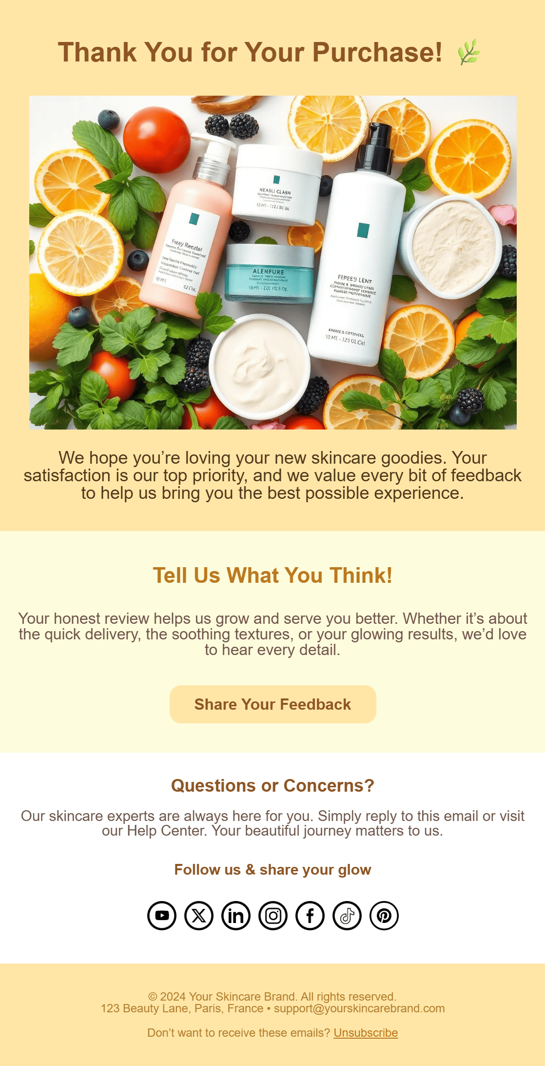 Feedback & NPS survey email