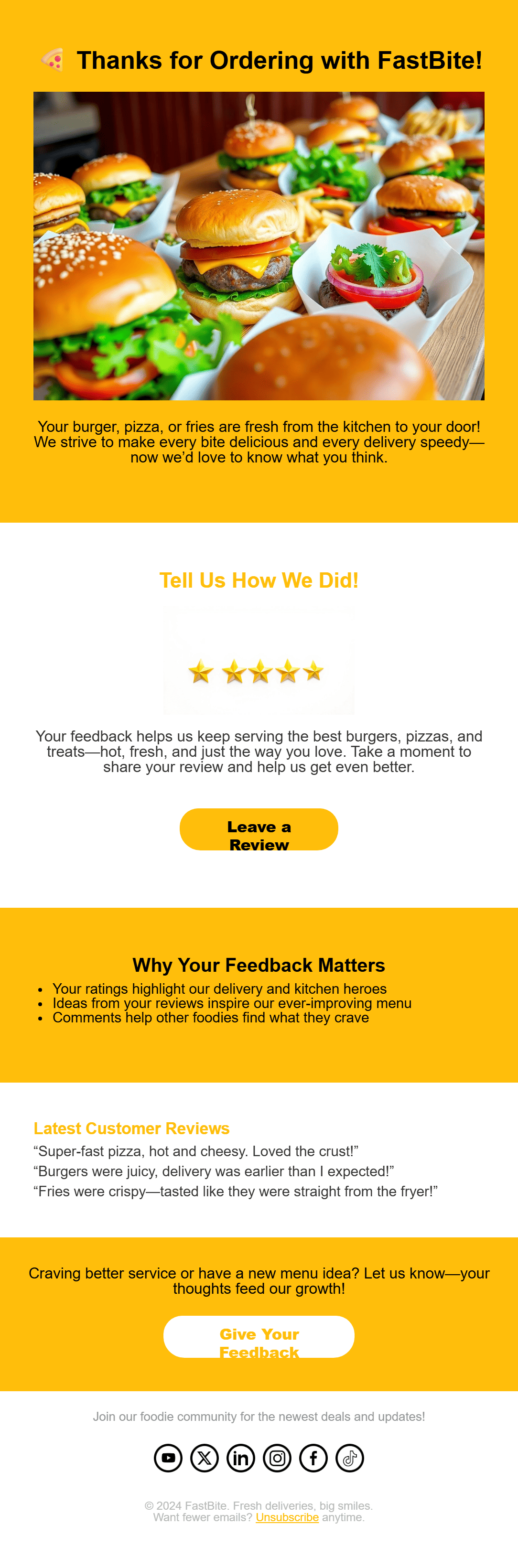 Feedback & NPS survey email