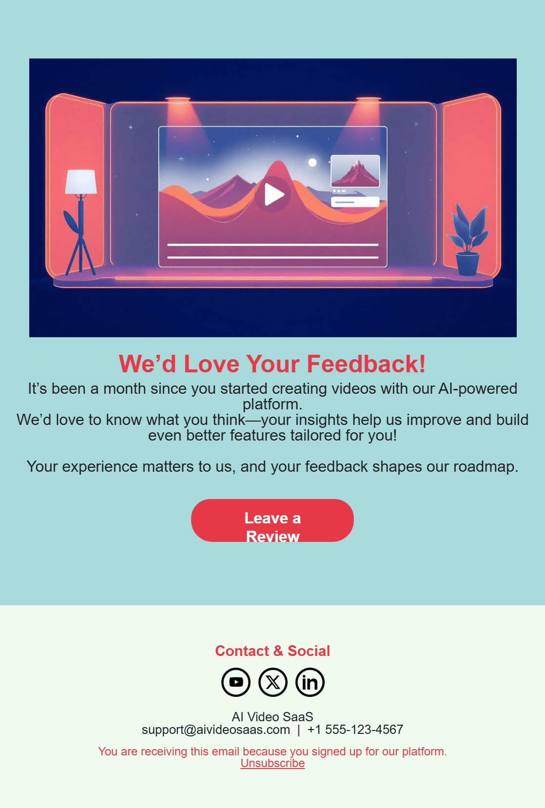 Feedback & NPS survey email