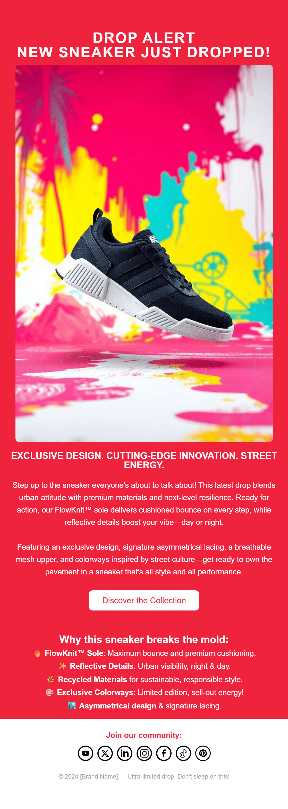 Product launch announcement email