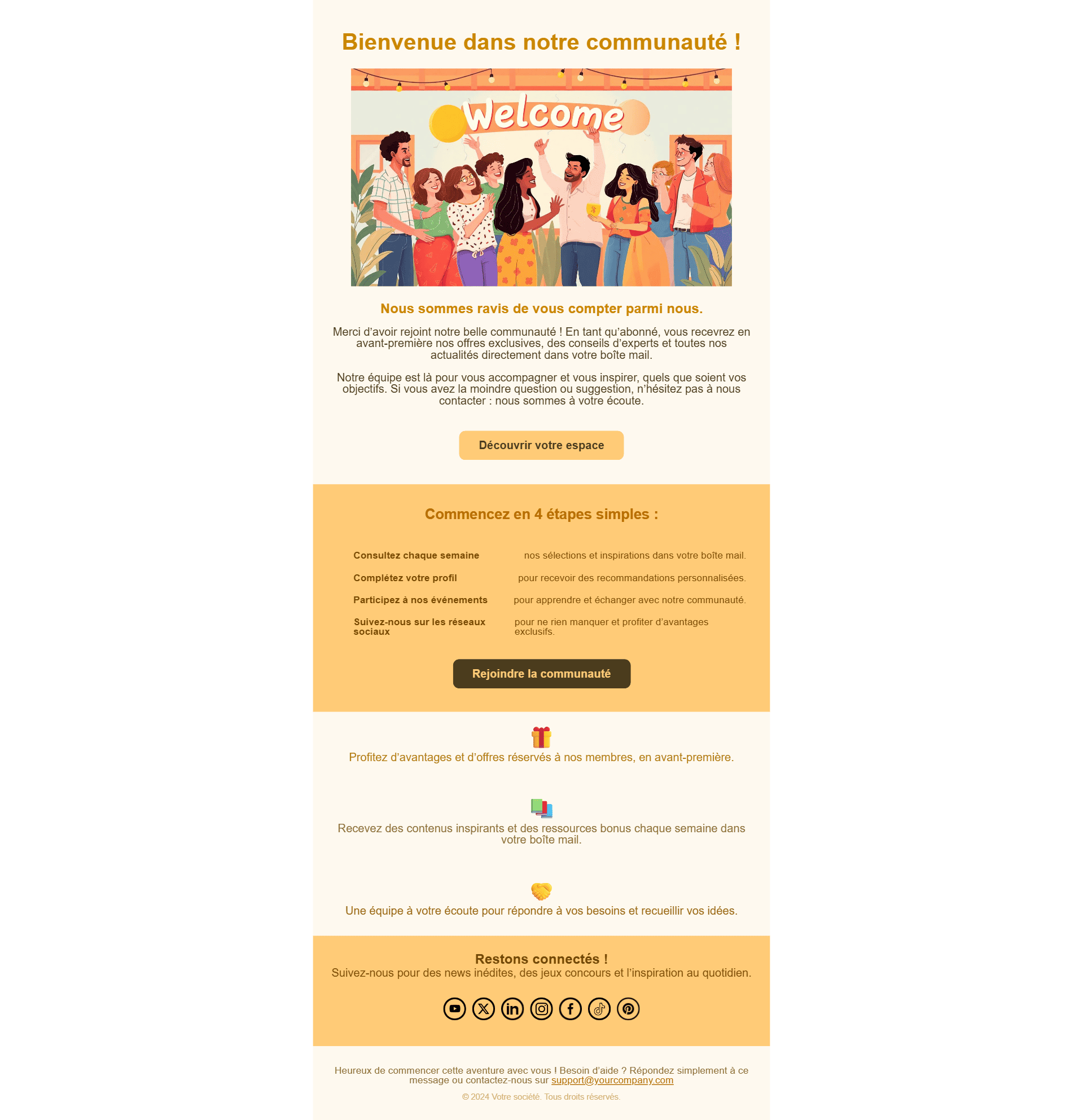 E-mail de bienvenue