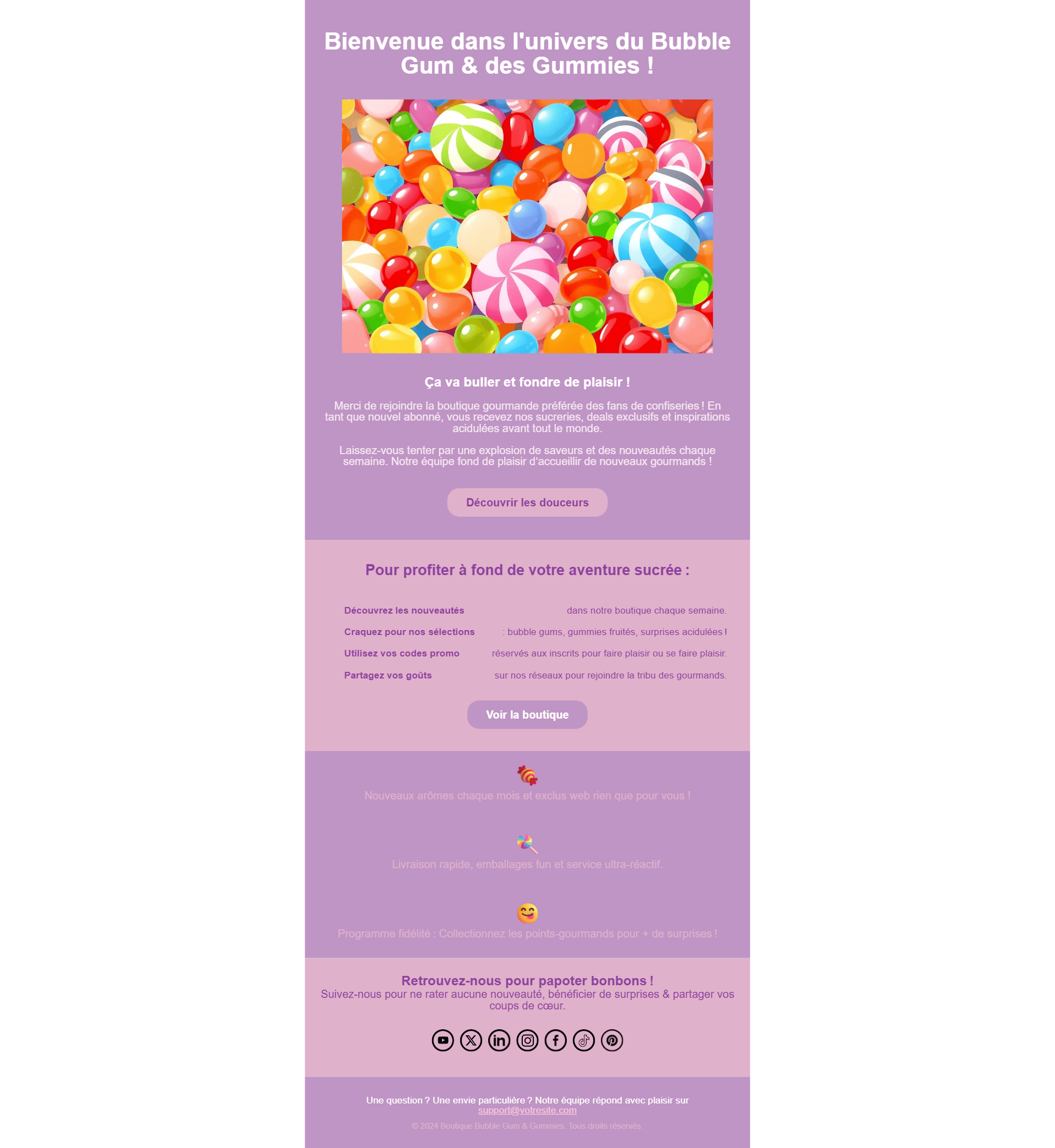 E-mail de bienvenue